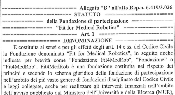 Nuovo Statuto Fit4MedRob